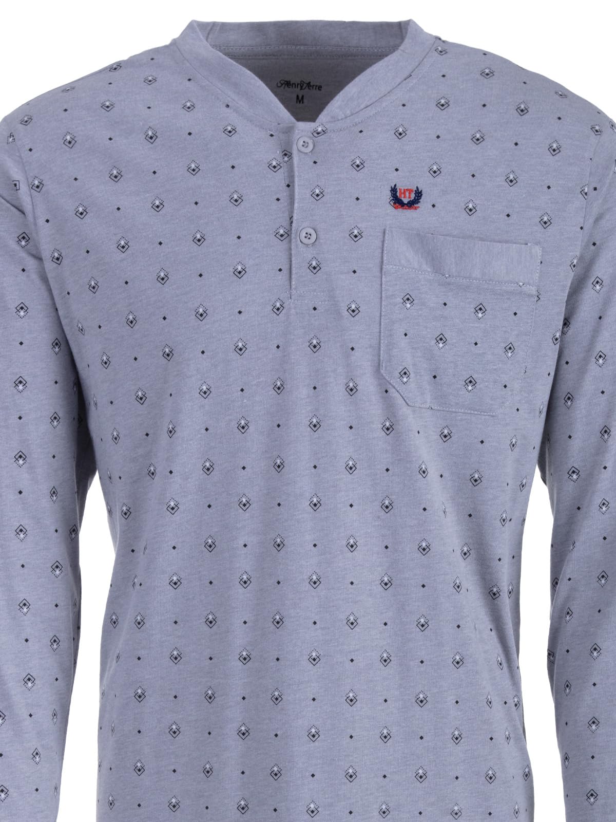 Chemise de nuit à manches longues pour homme avec poche poitrine Taille M à 3XL