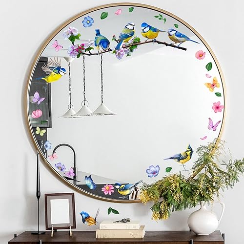 Miniatura 5 de Calcomanías florales de doble cara para ventana de primavera y verano, calcomanías coloridas para ventanas de pájaros de vidrio, puertas