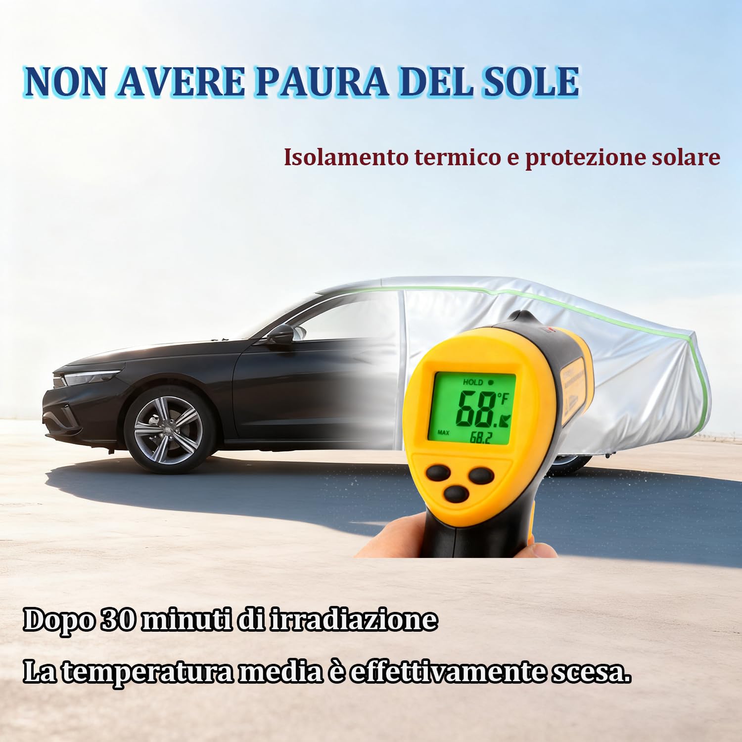 Telo Auto Esterno per Audi A1 (8X/GB) (2010-2024) Telo Copriauto Da Esterno Impermeabile, Anti-neve, con Cinturini Antivento, Adatto a Tutte le Stagioni