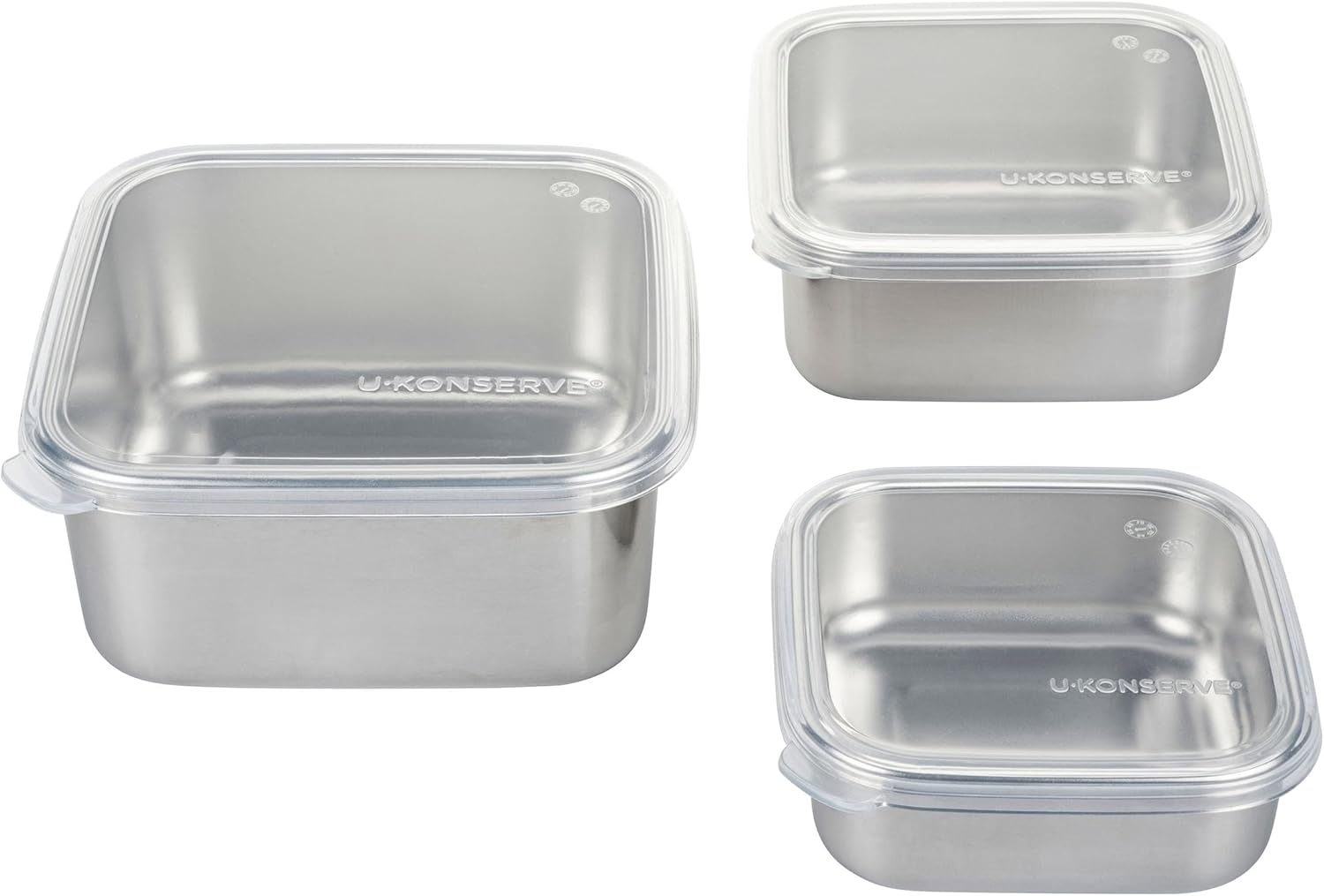 U Konserve Stainless Steel Nested Trio Food Storage Container Bento Box, Set of 3 (15, 30, & 50 oz), Leak Resistant, Silicone Lid, Dishwasher Safe, Plastic Free - Image 2