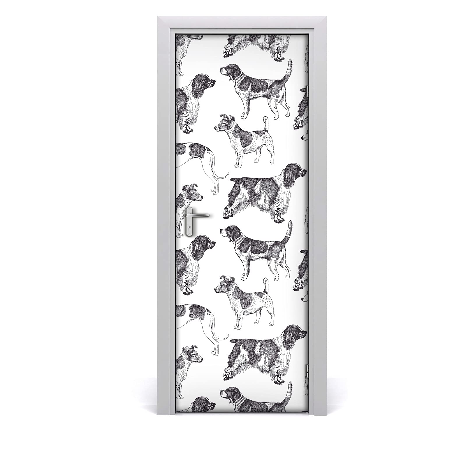 Décoration de porte vintage chiens pour un salon romantique et accueillant