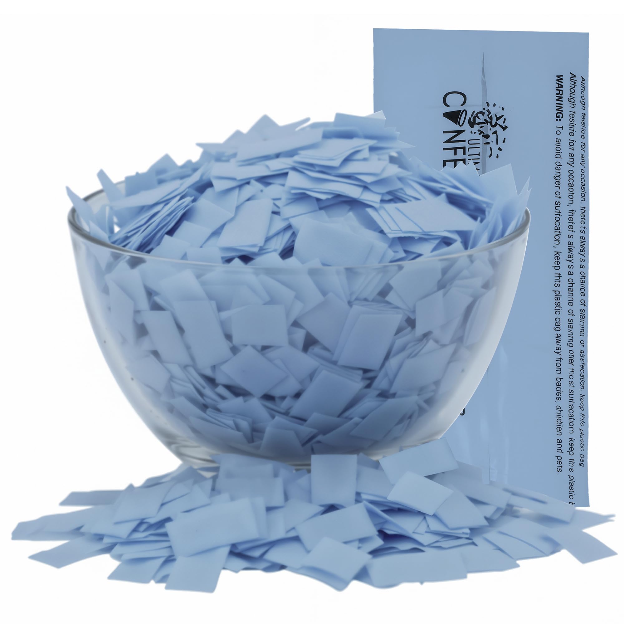 Ultimate Confetti - Rectangular Baby Blue Tissue Paper Confetti - 1 lb