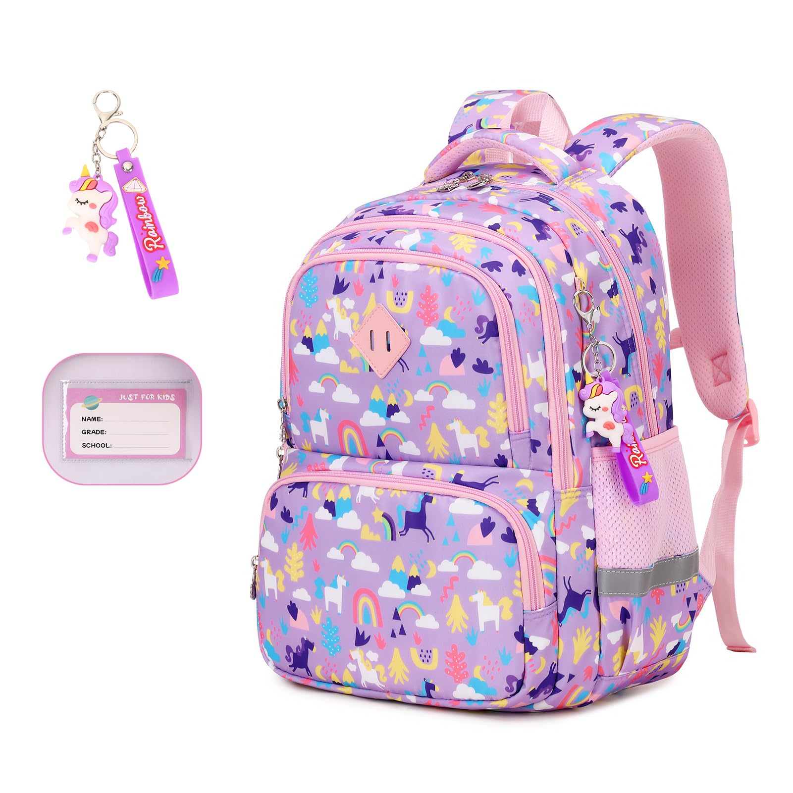 MUSEVOS Kids Backpack, Kawaii Printed Girls Bookbags for Preschool, Lightweight School Backpack for Primary and Elementary and Kindergarten,