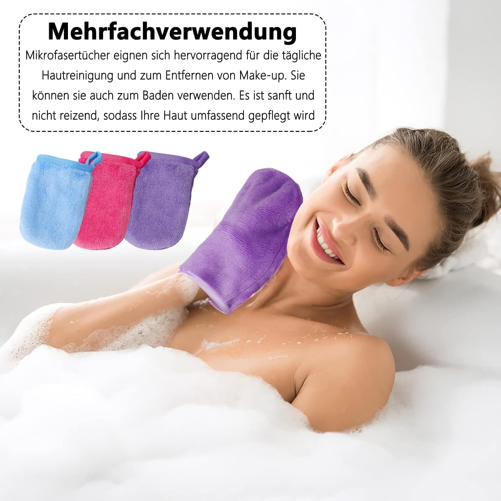 6 sztuk myjek bawełnianych, do mycia twarzy i ciała Frotte, do czyszczenia twarzy i ciała