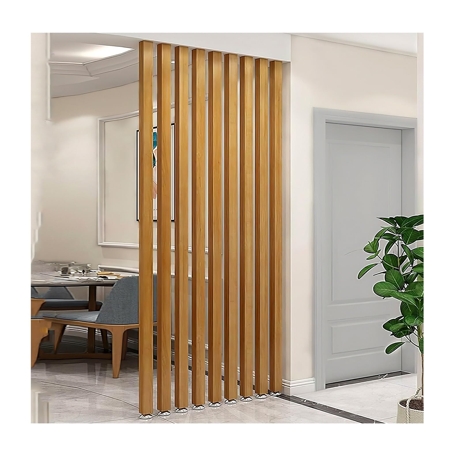 Floor to Ceiling Wall Post Partitions Screens， Adjustable Metal Floor To Ceiling Divider Multiple Sizes For Living Studio Office Porch(7root,190cm/74.8in/6.23ft)