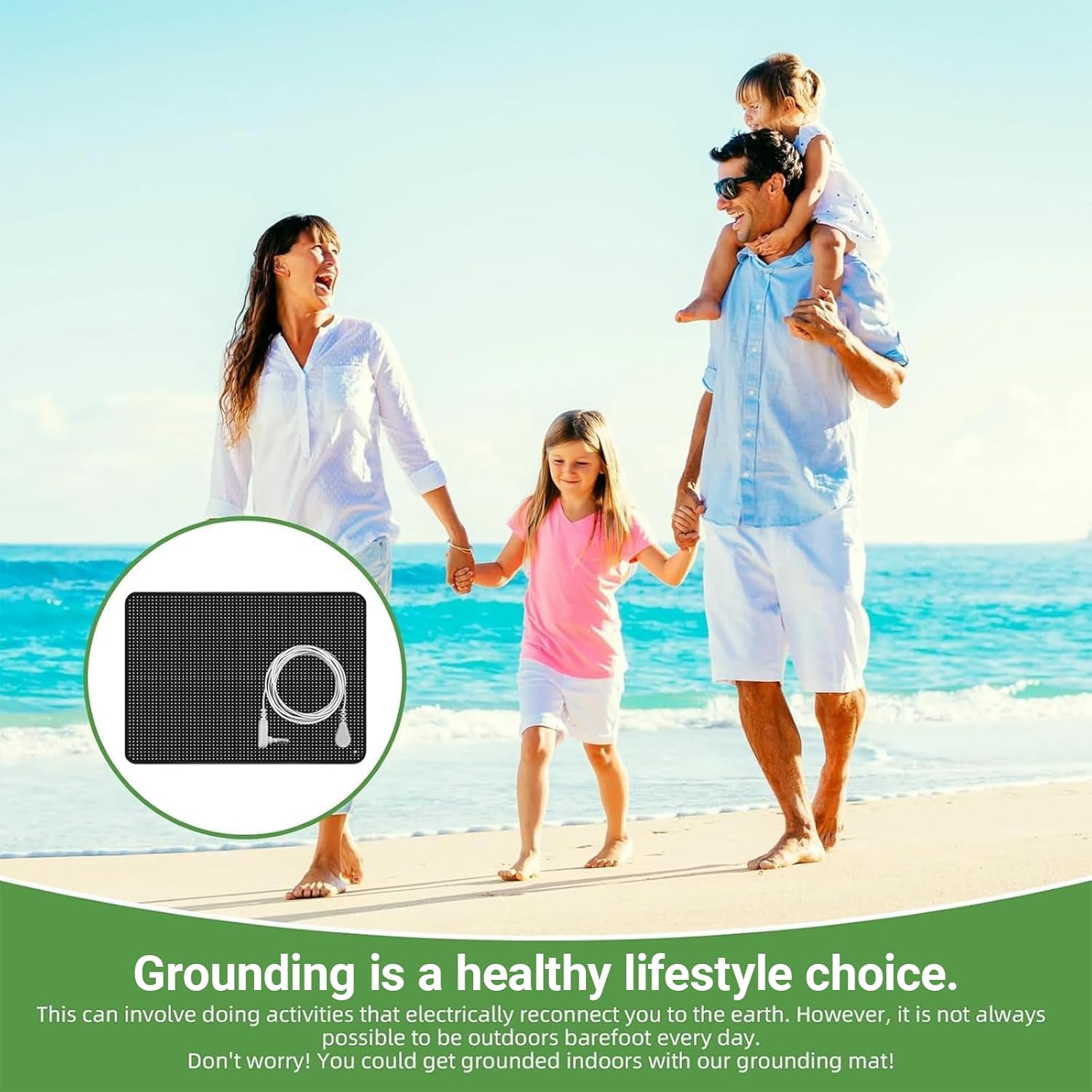 Grounding Mat, Grounding Mat for Bed with Grounding Cord, Soft PU Leather Grounding Sleep Mat, Grounding Mat for Better Sleep - Image 4