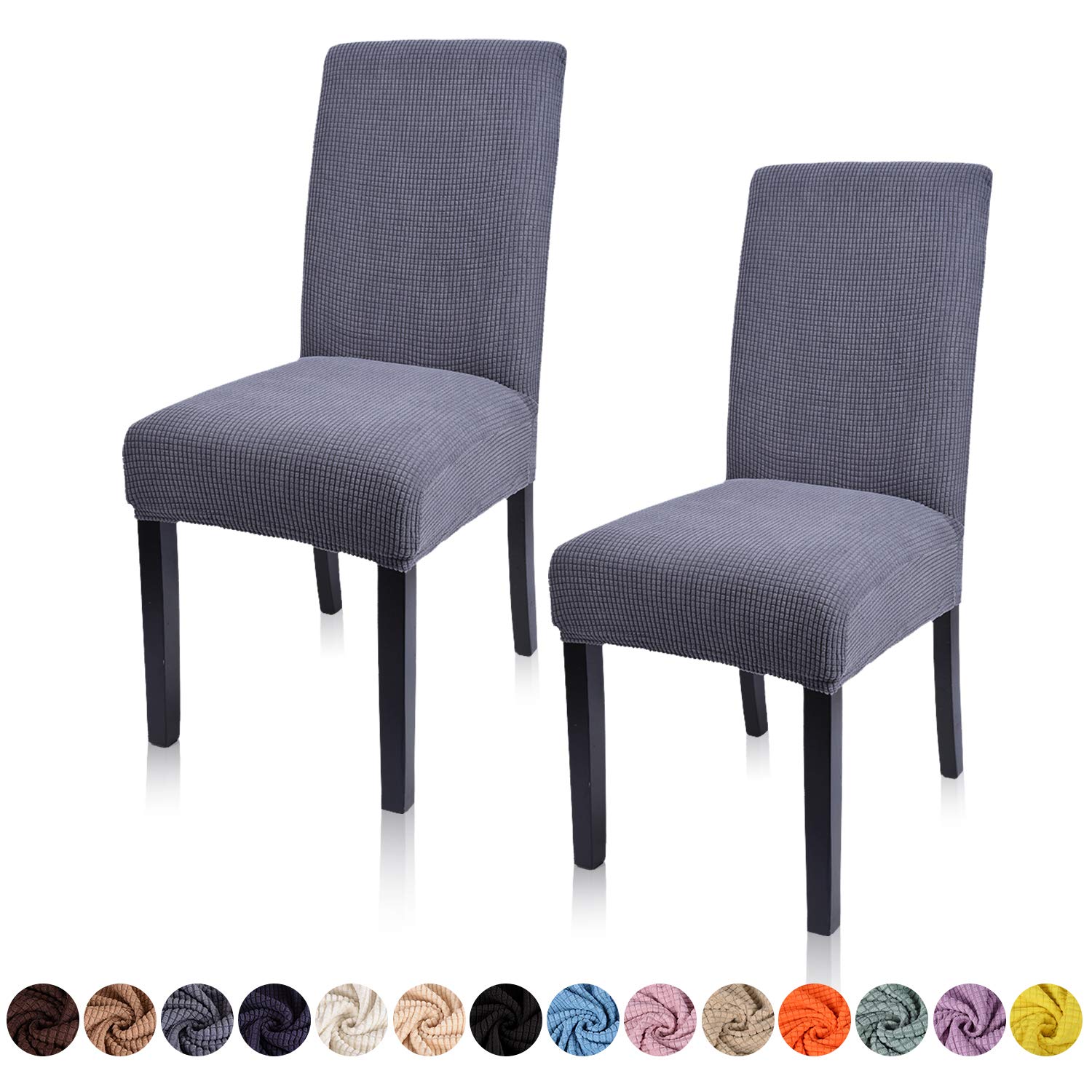 Deisy Dee Stretch Chair Cover Slipcovers for Dining Chairs, Parson Chair  Covers Pack of (Grey)