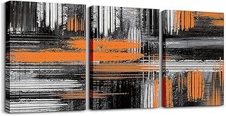 Feelyou Abstract Orange and Black Wall Art for Home Decor, Abstract Graf...