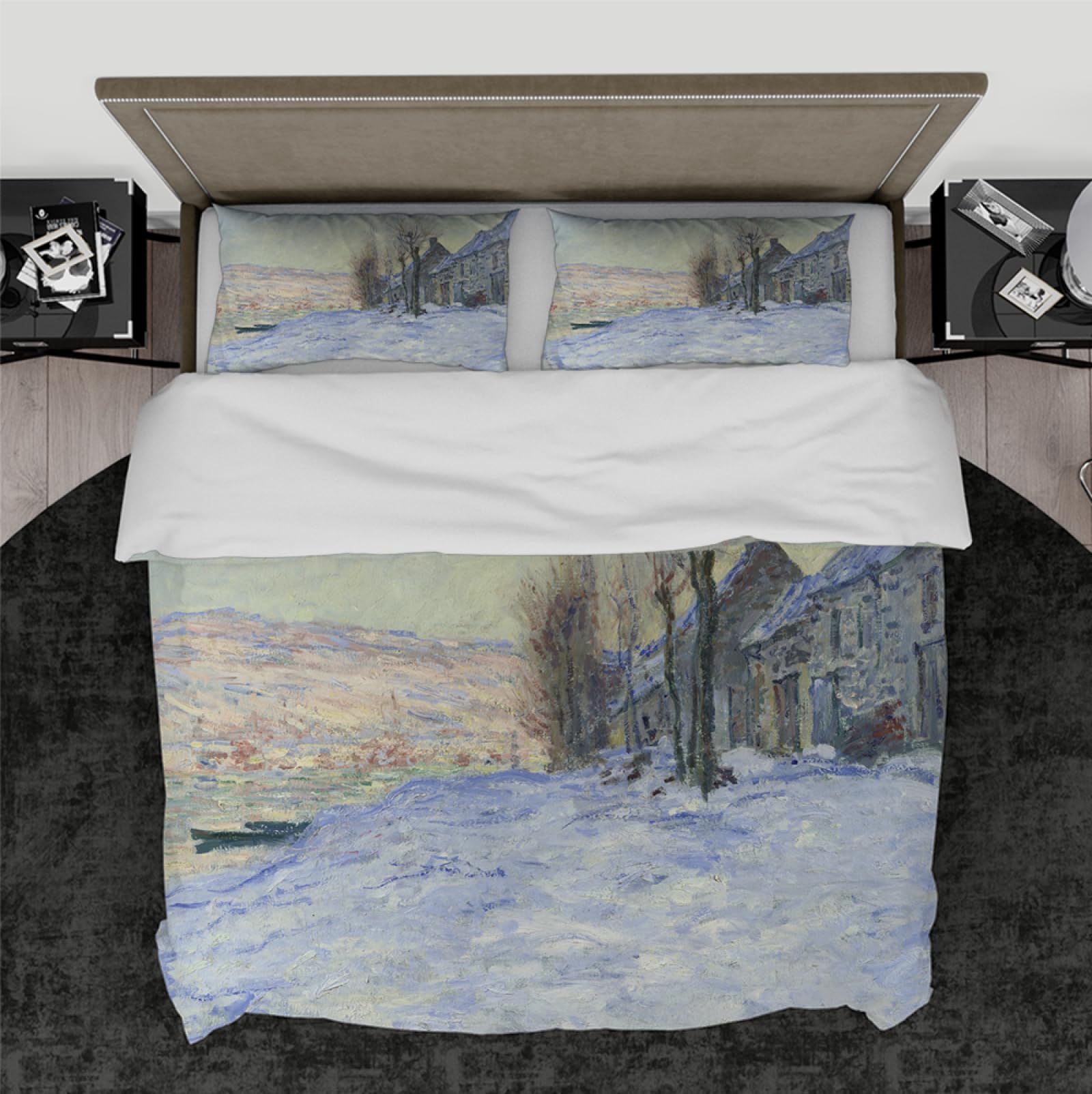 Housse de couette Monet anti-glissement chaude et douce 260x240 cm