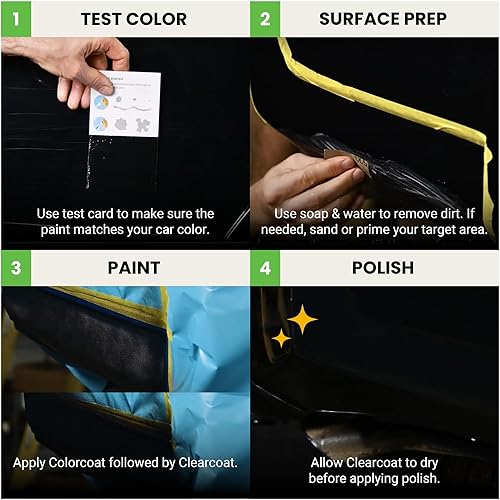 Miniatura 4 de TouchUpDirect LRC820PAB Santorini Black Pearl - Aerosol de pintura de retoque compatible con Land Rover Exact Match - Kit esencial