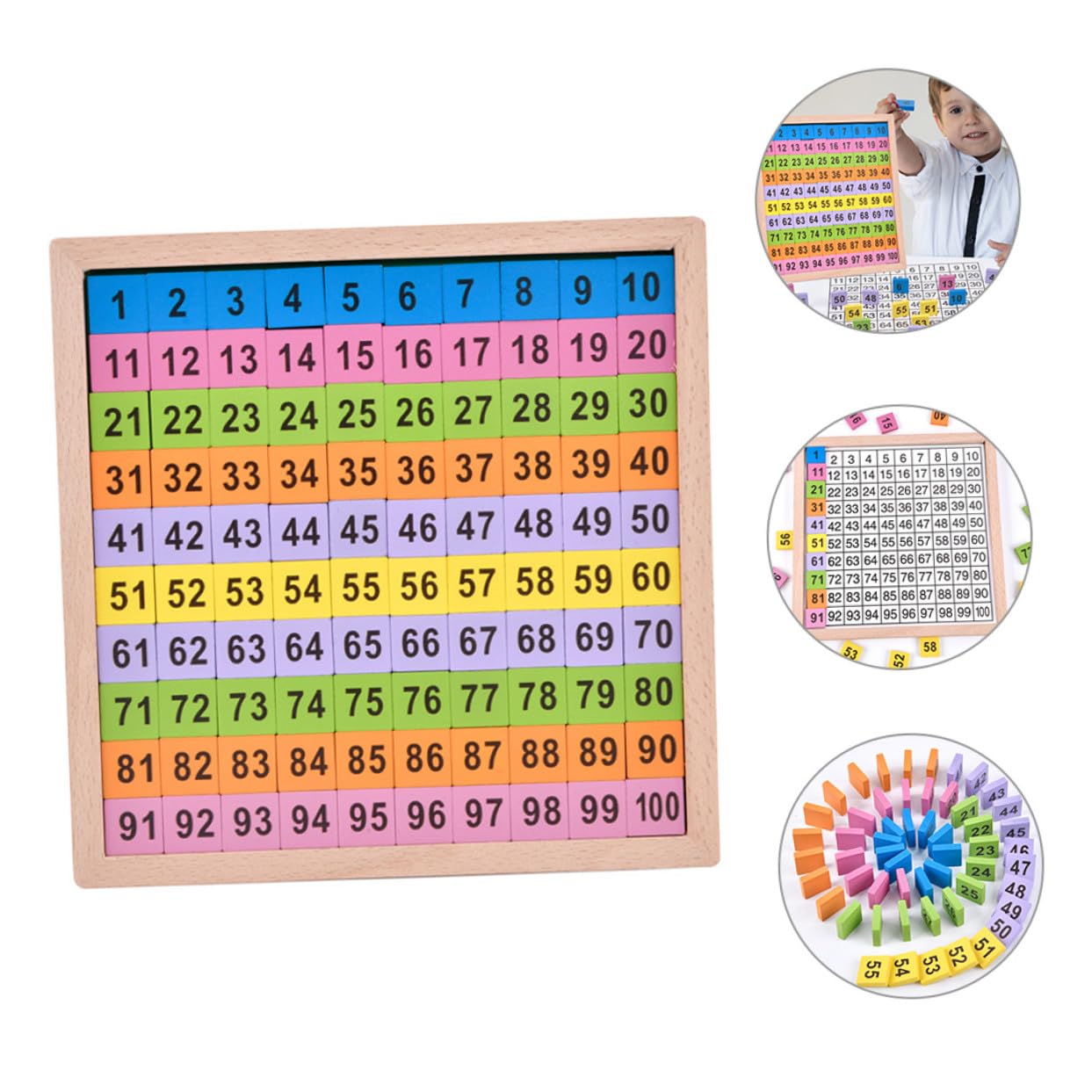 Juguete Educativo Matemáticas Madera Números Consecutivos Tablero Montessori Aprendizaje Desarrollo Bloques