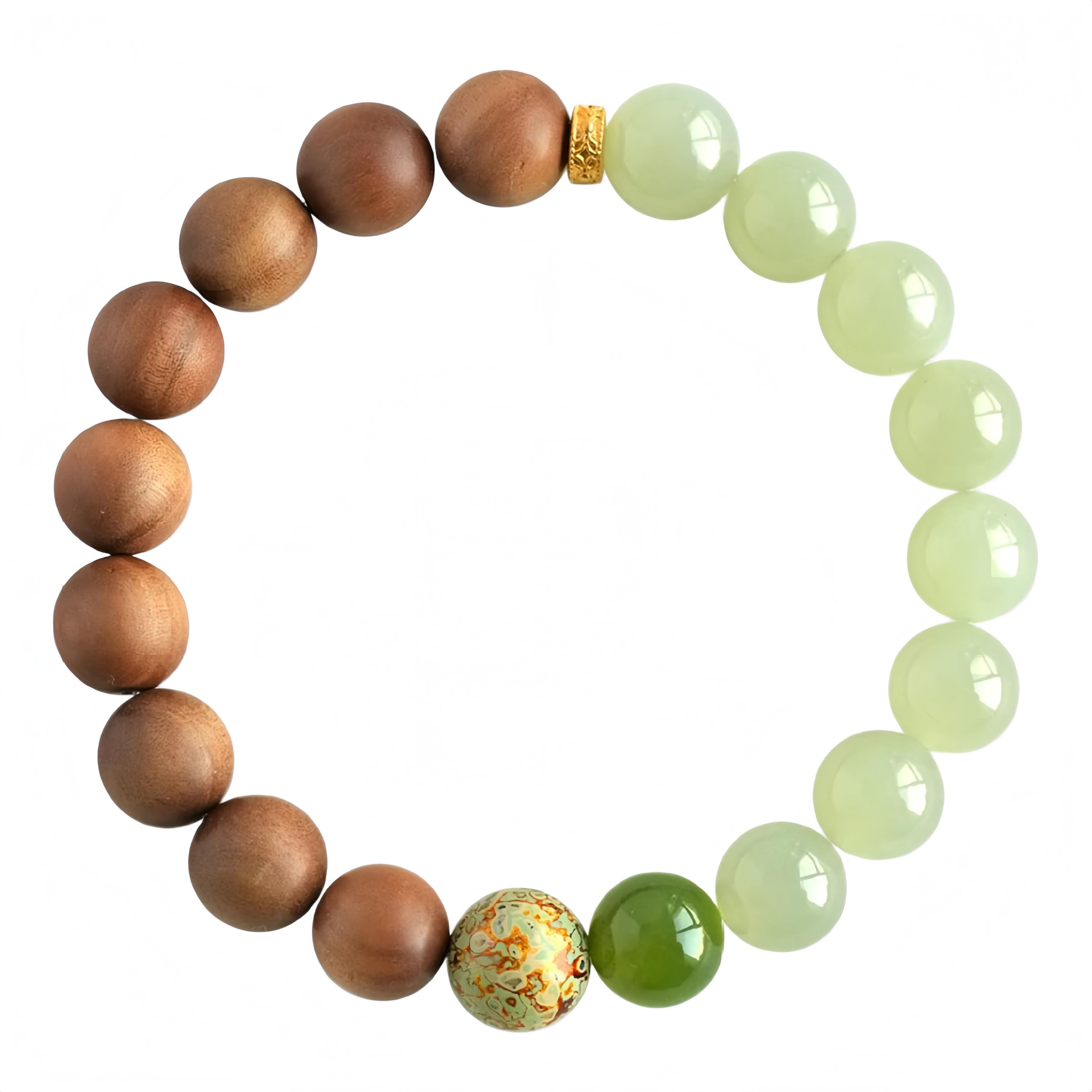 Braccialetto Perle Bracciale In Sandalo E Giada Hetian Di Varie Misure