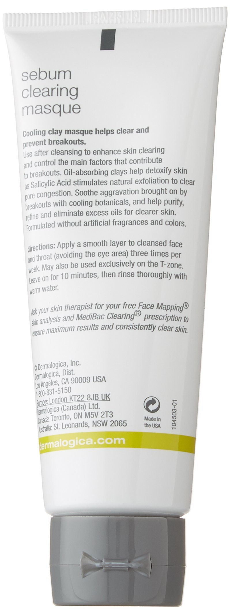 Dermalogica Medibac Sebum Clearing Masque Unisex, Gesichtsmaske, 1er Pack (1 x 75 ml)