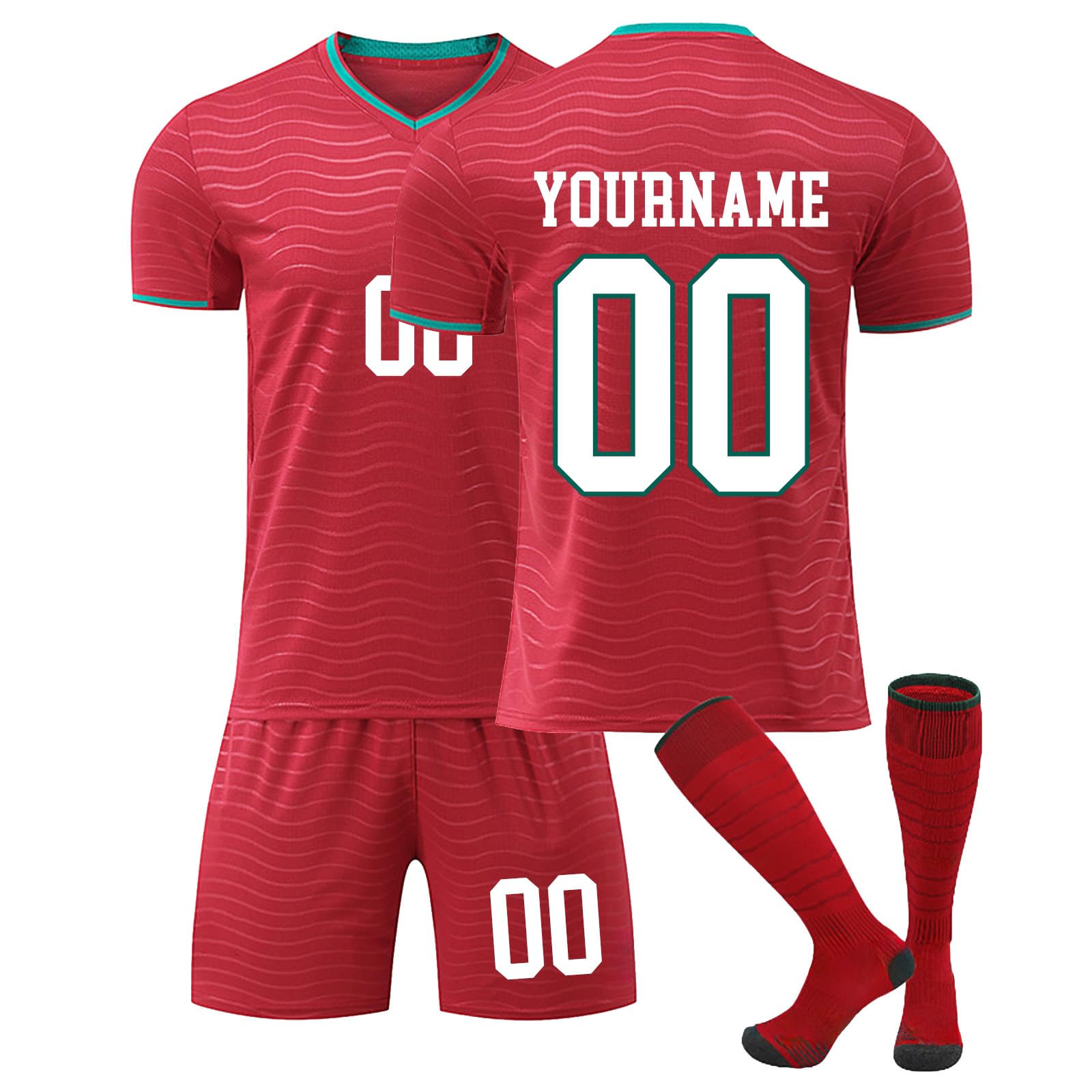 Camiseta de Fútbol Copa Mundial 2026 Personalizadas para Hombres y Niño, Copa Mundial equipación Fútbol DIY Nombre Número con Conjunto Top Pantalón Corto y Calcetines Regalo de Futbol — view 9