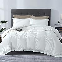 Vista 32 de SLEEP-NEST Juego de funda de edredón de 3 piezas de algodón egipcio de fibra larga de 120 x 120 pulgadas, con cierre de cremallera y lazos