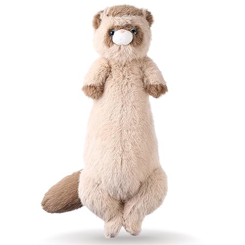 ZJoey 20.5 Inch Ferret Plush Stuffed Animal Long Cute Ferrets Pillow Soft Doll Stuffed Cute Toys Ferrets Lover Gift Kid Birthday Holiday Party Favor(Brown, 20.5 Inch) - 20.5 Inch - Brown