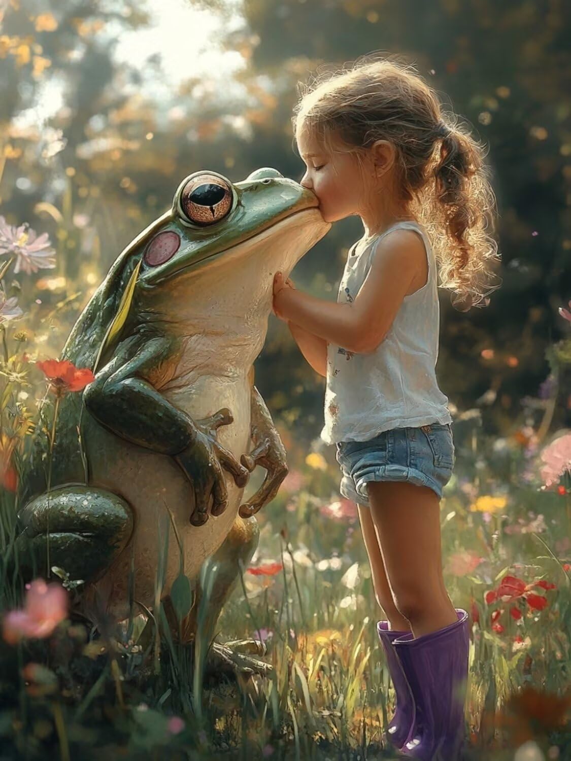 Diamond Painting XXL Mädchen für Bastelset Kinder ab 6 Jahre, Diamond Painting Frosch, 5D DIY Diamant Malerei Bilder Stickerei Set, Dimond Kristall Handwerk Geschenke für Zuhause Deko 70x90cm S-135