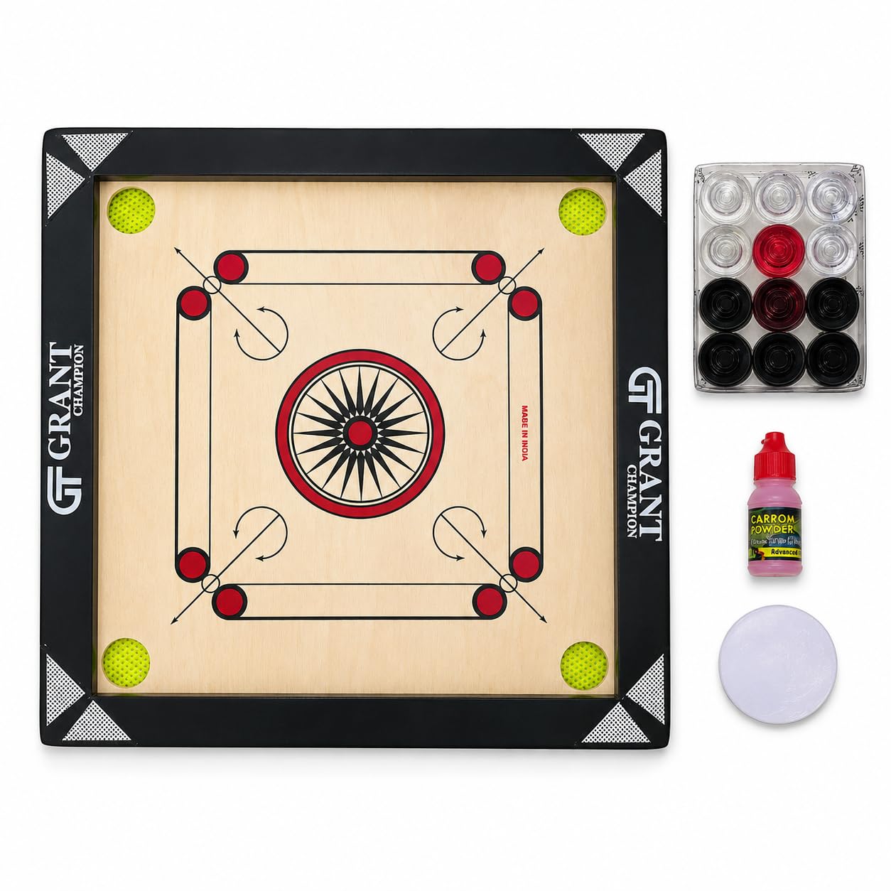 New Premium Matte Finish Carrom Board, with Striker, Crystal Coins & Powder | Smooth Playing Surface | Indoor Family Game for Kids & Adults with Water Proof Playing (Small - 20 Inch)-image-34