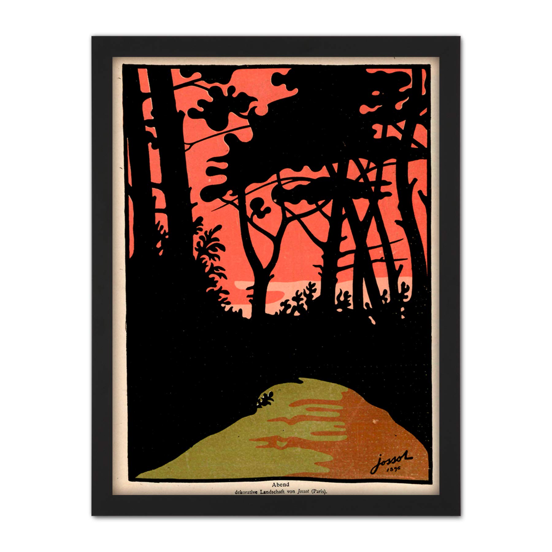 Wee Blue Coo Magazine Cover Jugend Silhouette Abstract Artwork Framed Wall Art Print 18X24 Inch