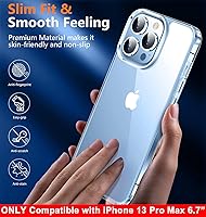 Vista 7 de SPIDERCASE Solo diseñada para iPhone 13 Pro Max, funda delgada para iPhone 13 Pro Max de 6.7 pulgadas, transparente Naranja