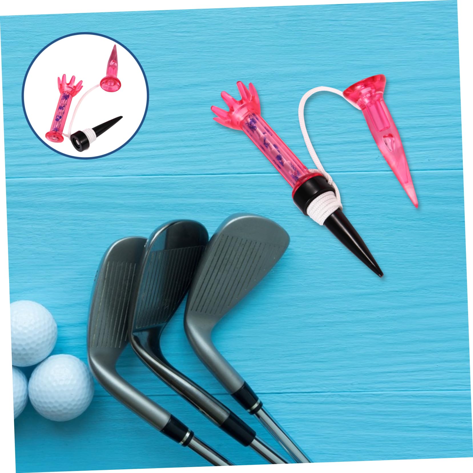 HANABASS 3sets Golf Tees Elasticity Golf Tee Pegs Ball Holder Rack for Golfs Supplies and Accessories 2pcs*3