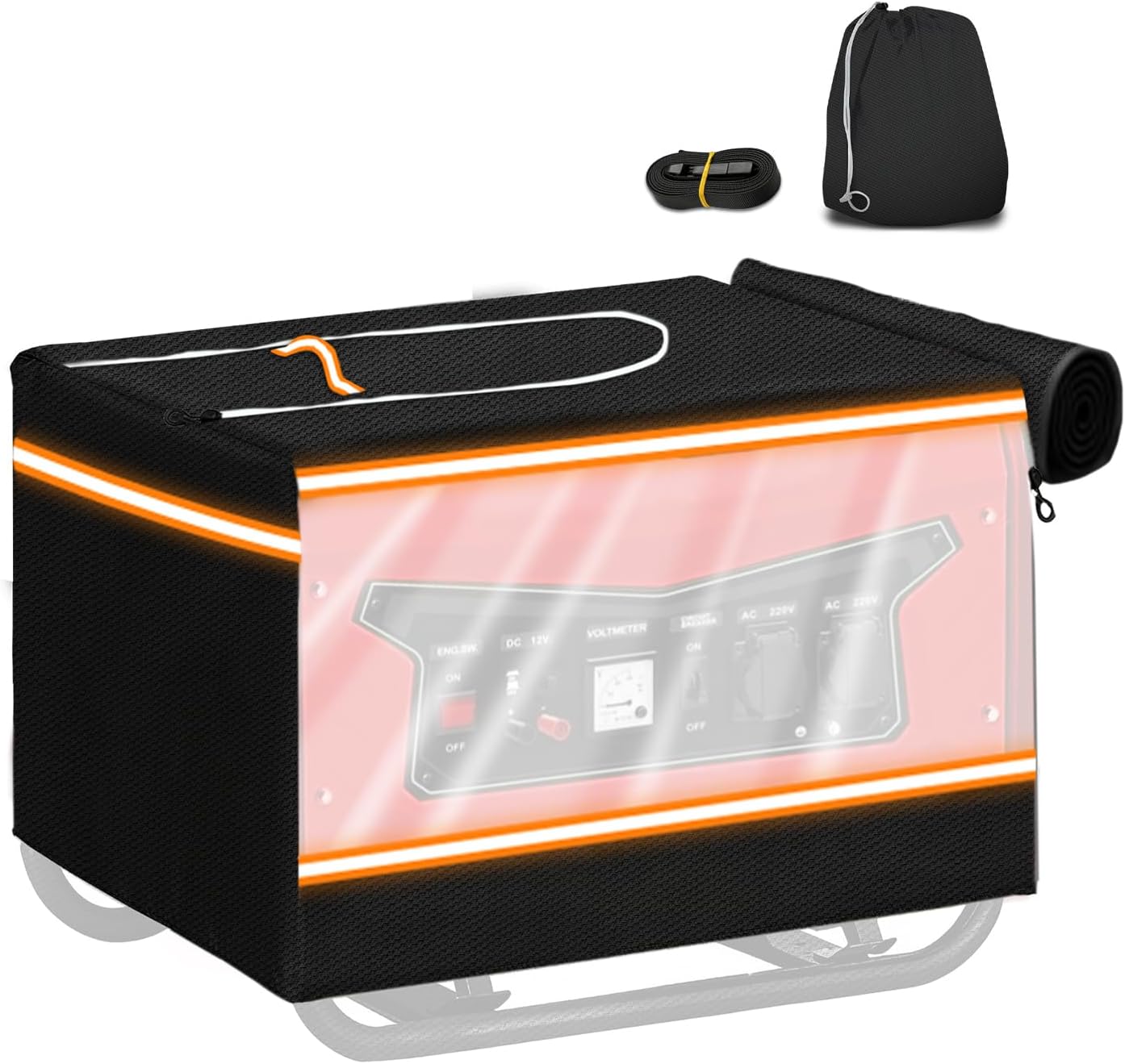 Generator Covers While Running 30x24x24inch, Heavy Duty 600D Generator Cover Compatible with Most 5,000-15,000 Watt Generators, Transparent Window, Top Can be Refuel