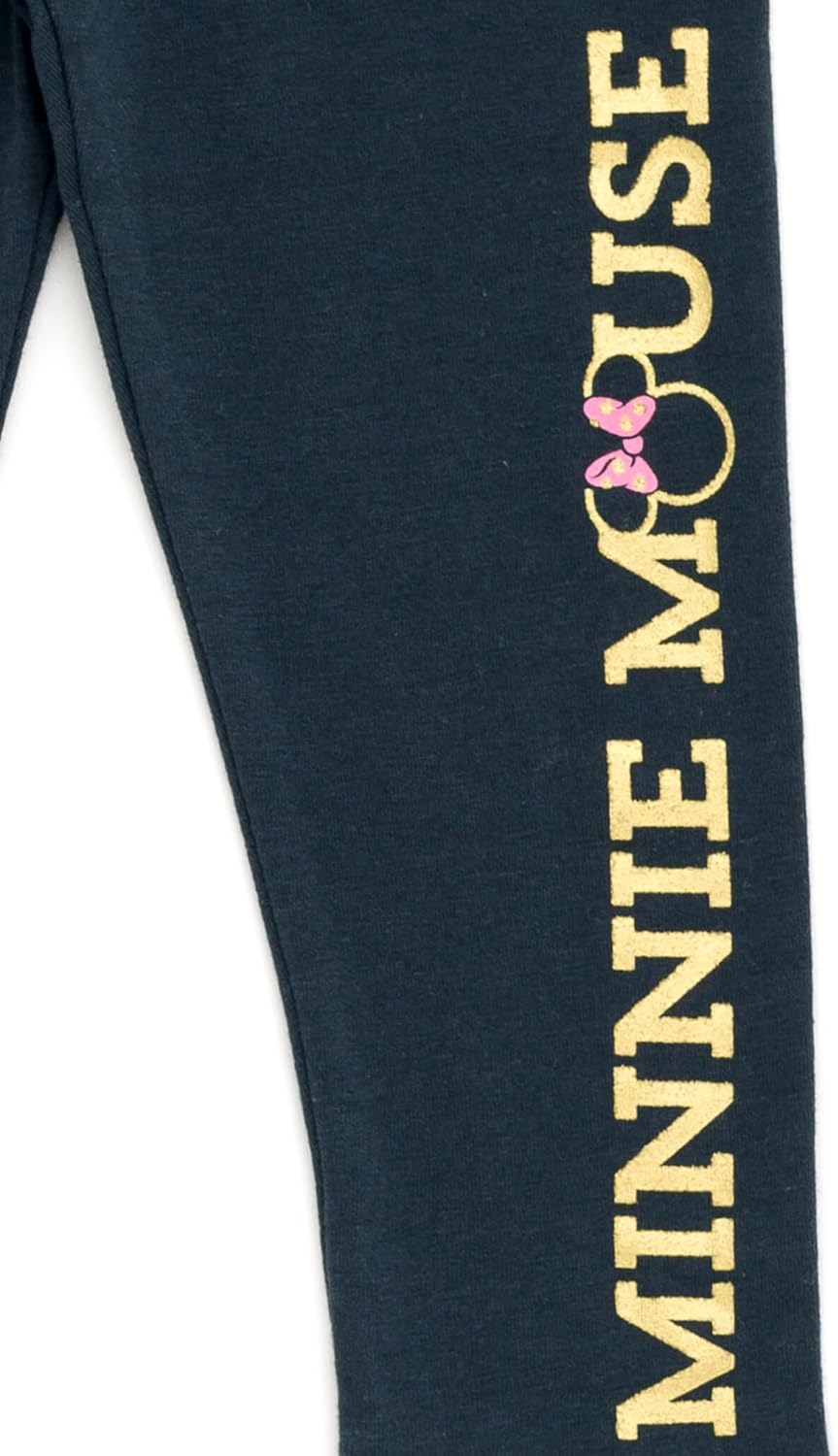 Disney Minnie Mouse Zip Up Vest Puffer T-Shirt and Leggings 3 Piece Outfit Set Infant to Big Kid