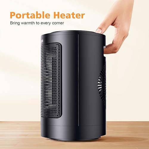 Miniatura 7 de Calentador de espacio eléctrico, oscilación de 70, calentador personal de 1500 W750 W, calentador eléctrico con protección contra sobrecalentamiento