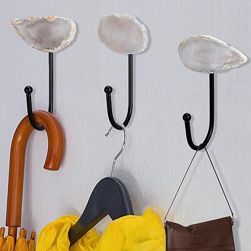 Miniatura 5 de Ganchos de pared de ágata para colgar, gancho decorativo de pared, ganchos para colgar sombreros, ganchos para colgar en la pared, ganchos en J