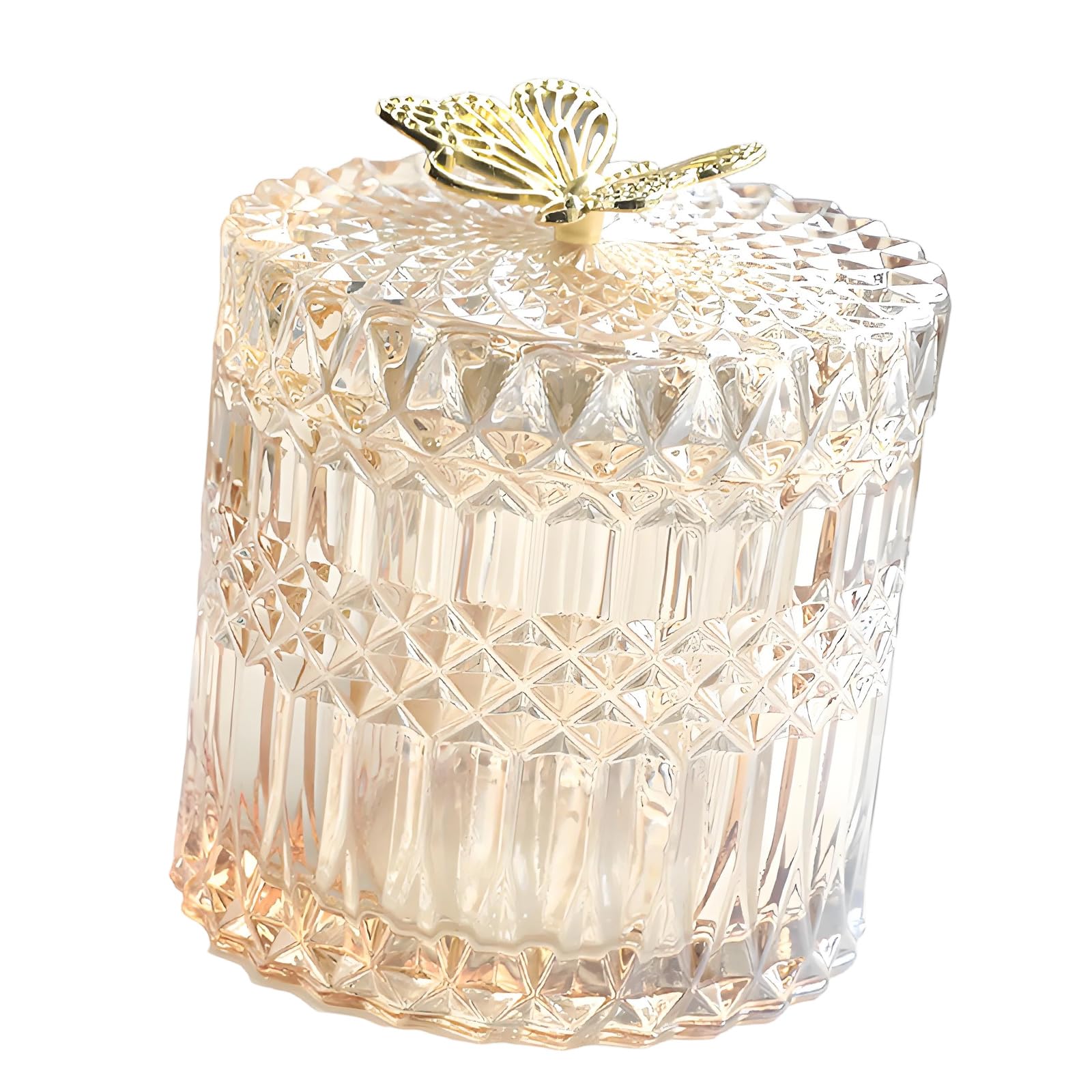 Tsophreniq Sturdy Glass Butterfly Jar Easy Open Storage Container Suitable for Storing Clip Tape and More Glass Jar