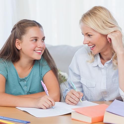 Miniatura 8 de Bolígrafos de tinta de gel retráctiles, 5 bolígrafos de gel pastel, tinta negra, sin manchas, sin sangrado, bolígrafos de punta media suave para