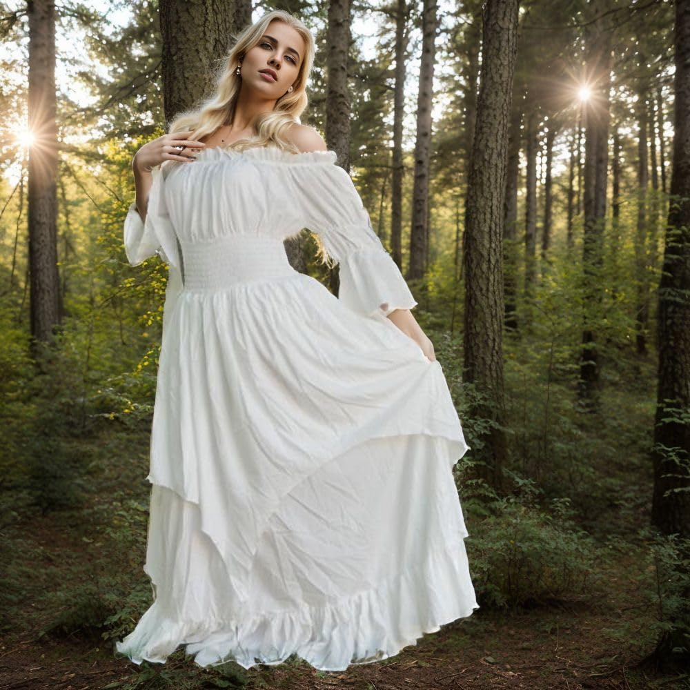 Abaowedding Women's Gothic Witch Dress Medieval Renaissance Costume Victorian Dress - Image 2