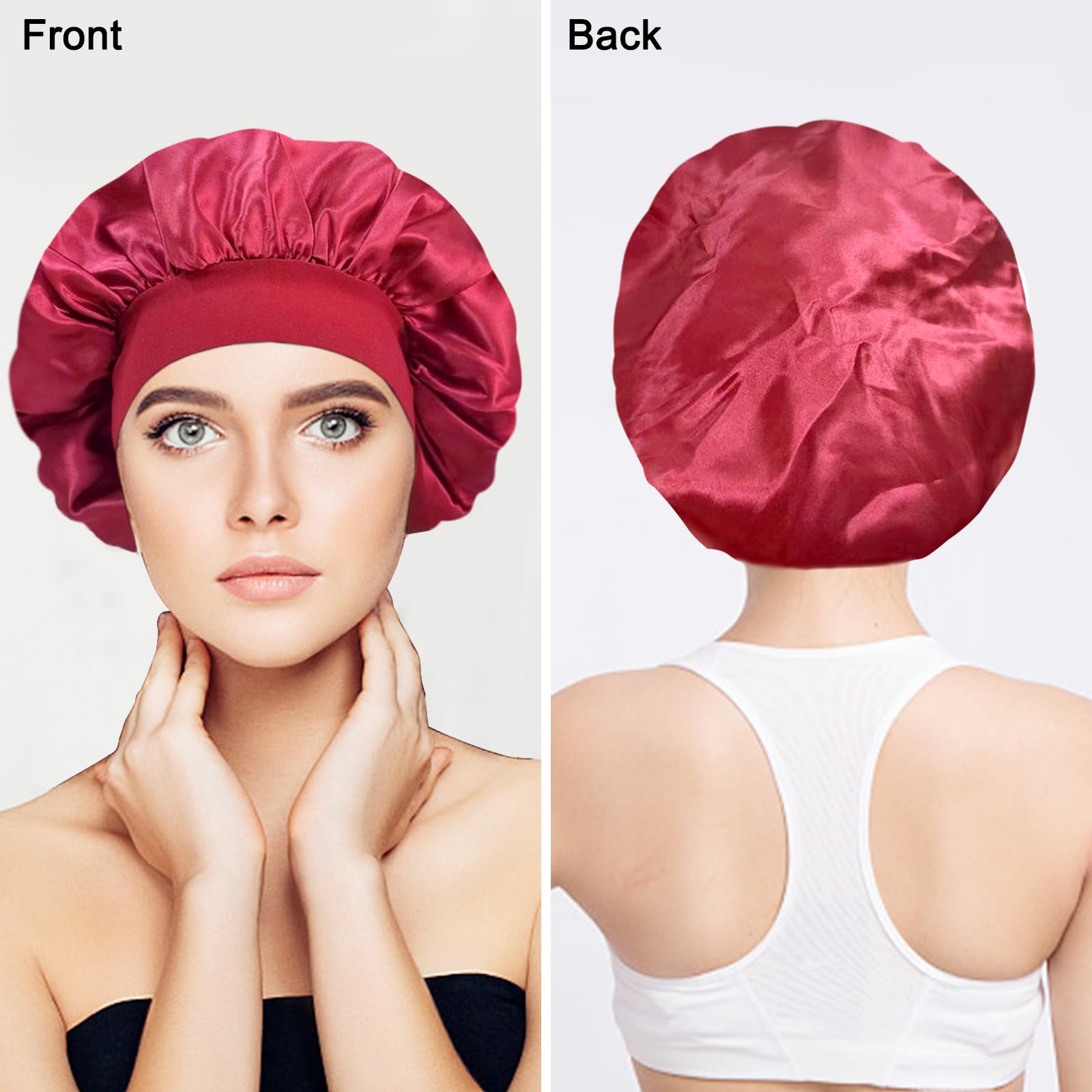 Cuffia Seta Capelli Ricci, Nero Cuffia Seta Capelli Notte, Cuffia Di - 8