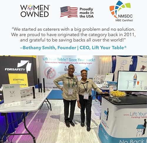 Miniatura 9 de Lift Your Table Elevadores de mesa plegables fabricados en los Estados Unidos extensiones de mesa plegables de patas dobladas fáciles de usar altura