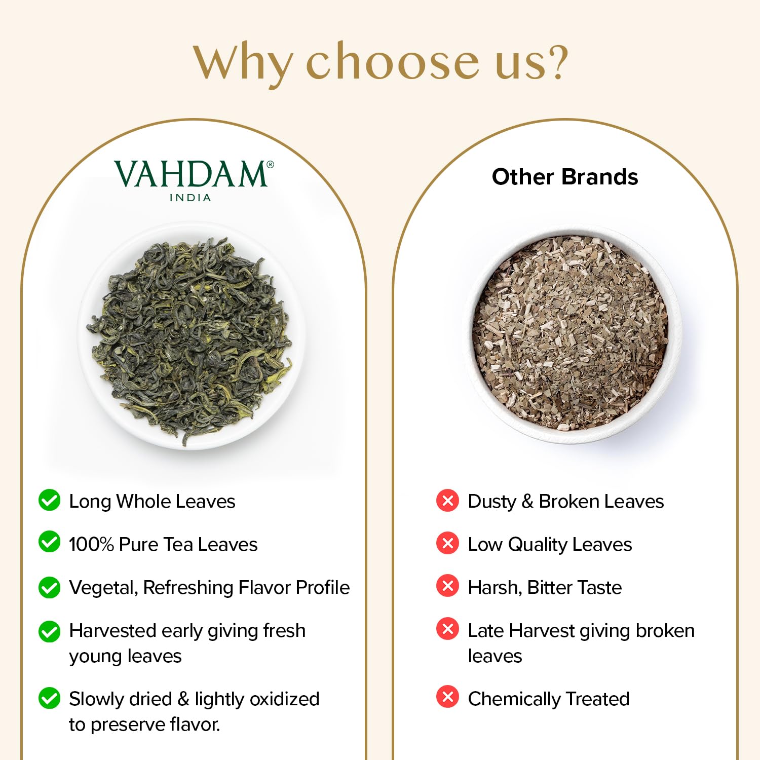 VAHDAM Hojas de té verde de Himalaya 340g Té verde de hojas sueltas cosecha fresca