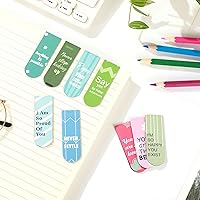 Vista 6 de Outus Marcadores magnéticos con citas inspiradoras, marcadores de página con imán, clips de página positivos para estudiantes, profesores
