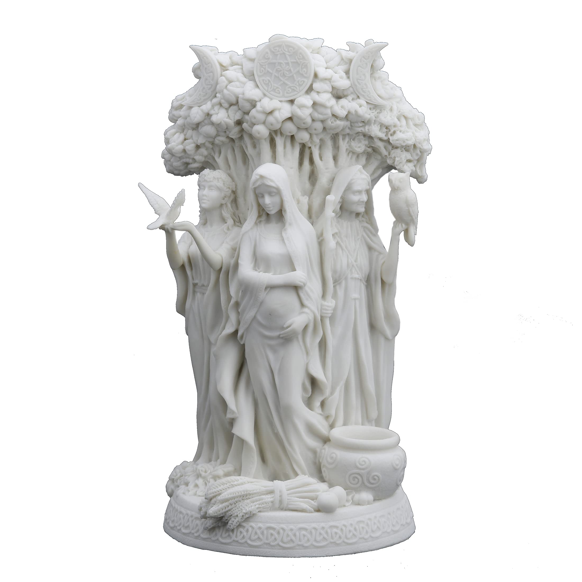 Veronese Design 10.5'' Tall Danu Irish Triple Goddess of The Tuatha De Danann Resin Statue White Finish Statue (WU77085AB)