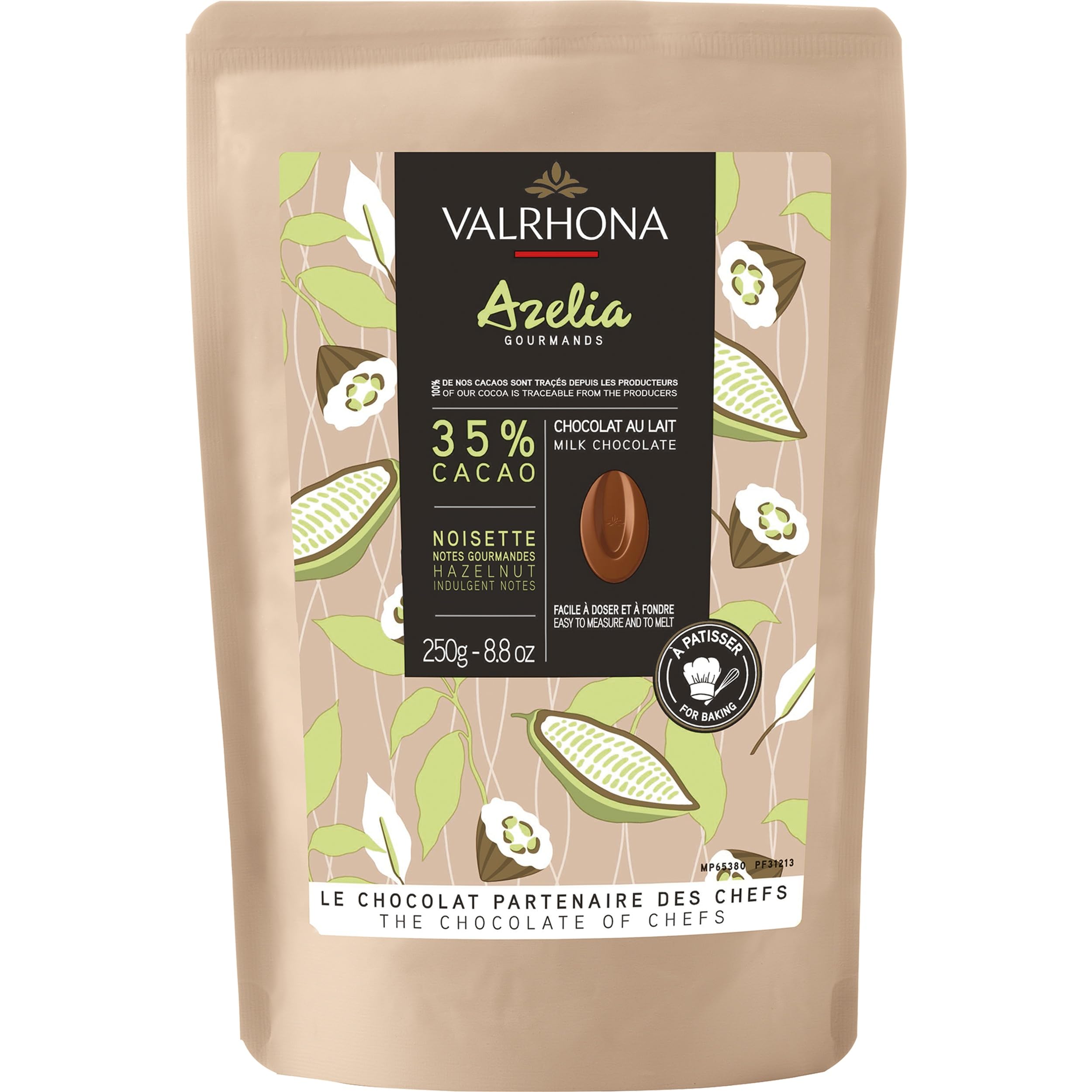 Valrhona Vollmilch-Backschokolade Azélia 35% Cacao Frankreich inkl. FeinWert E-Book (6 x 250g)