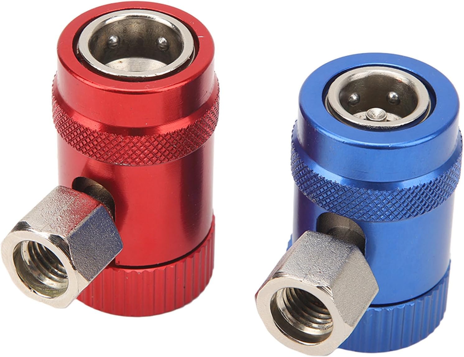 2Pcs R1234yf Quick Couplers, 1/4 Inch Male Port Manual Connector Adapters for High and Low Side AC Refrigerant Systems with Protective Sleeve