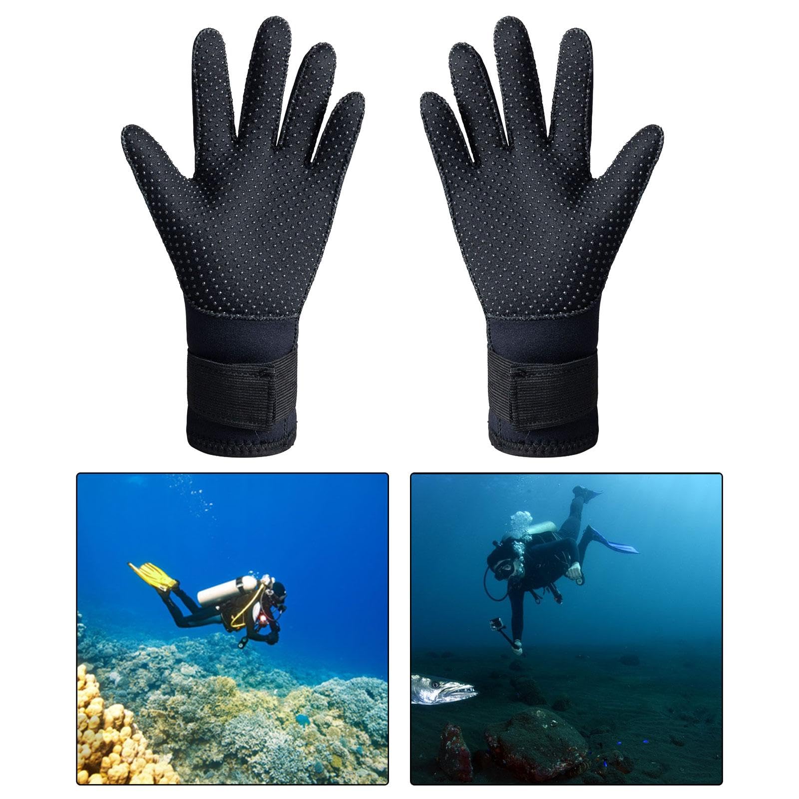 3mm Neoprene Gloves, Scuba Diving Gloves Wetsuit Gloves Non Slip Winter Swim Gloves Dive Gloves for Men, Women, Fishing, Kayaking, Canoeing, S