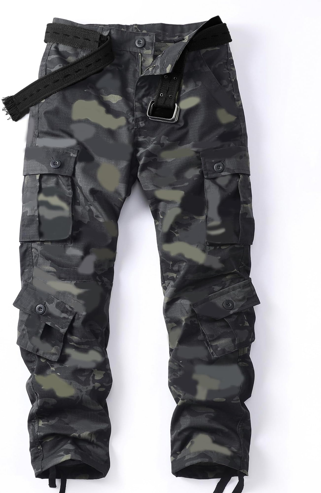 AKARMY Men's Camo Cargo Work Pants Cotton Military Army Casual Tactical Wild Combat Pants with 8 Pockets