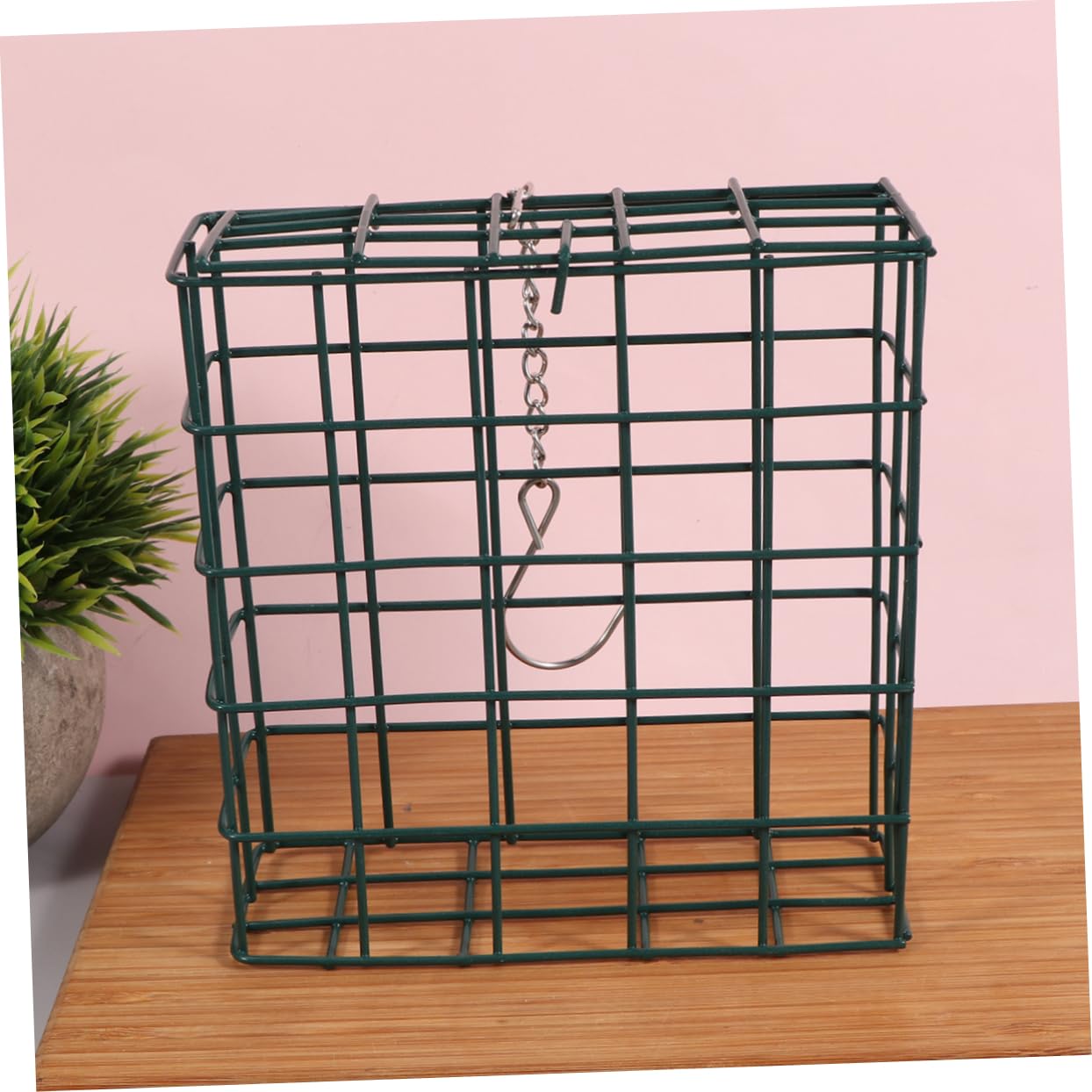 4 Piezas Squirrel Feeder comedero para pájaros Colgante Aves comederos para pájaros comedero para pájaros Cuadrado comedero para pájaros de Hierro Pastel sebo Ardilla alimentador