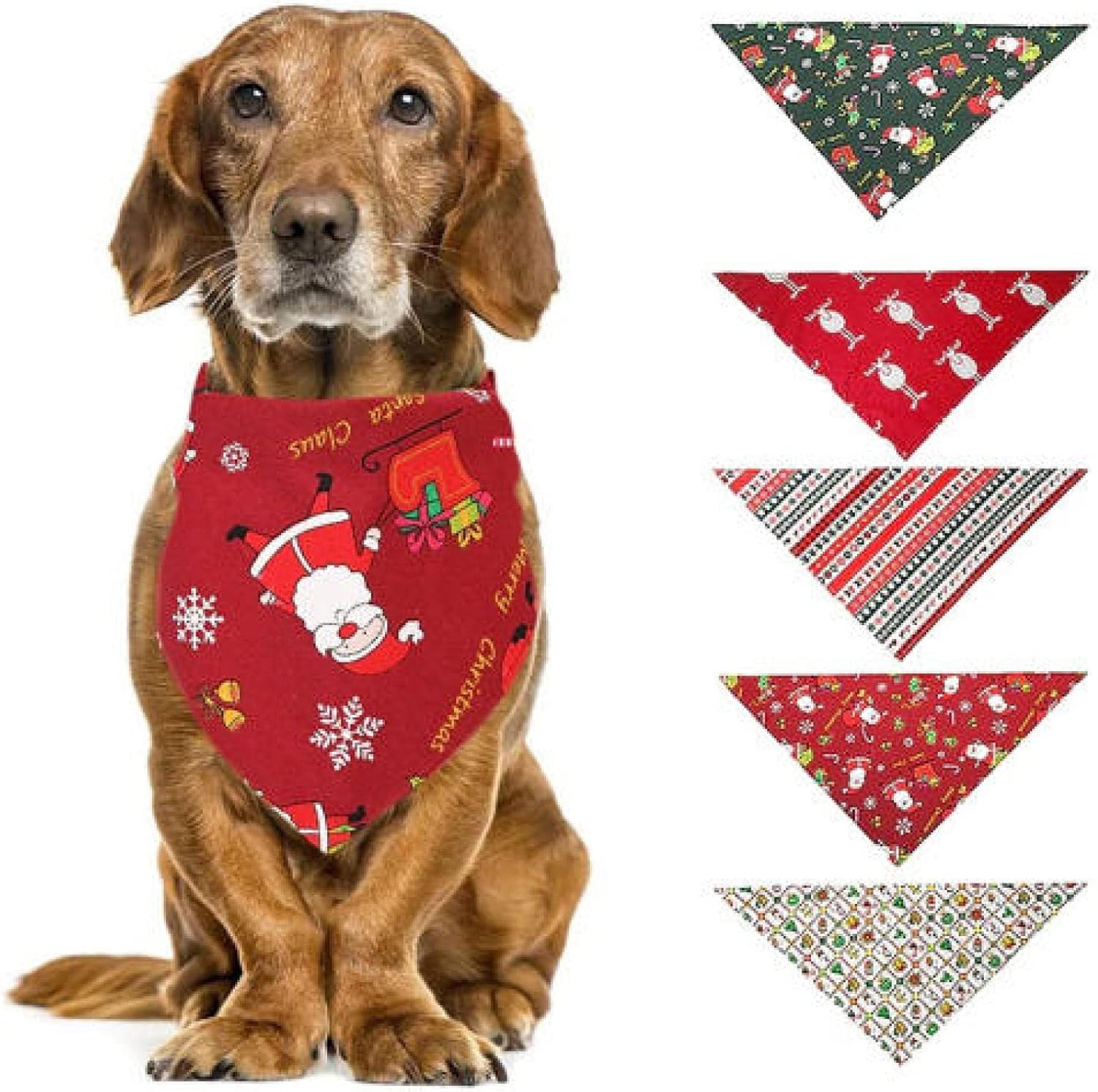 犬用 バンダナ クリスマス ペット バンダナ 首輪 犬用 猫用 コットン 三角形 よだれかけ スカーフ 首輪 子犬用 10個 4 6