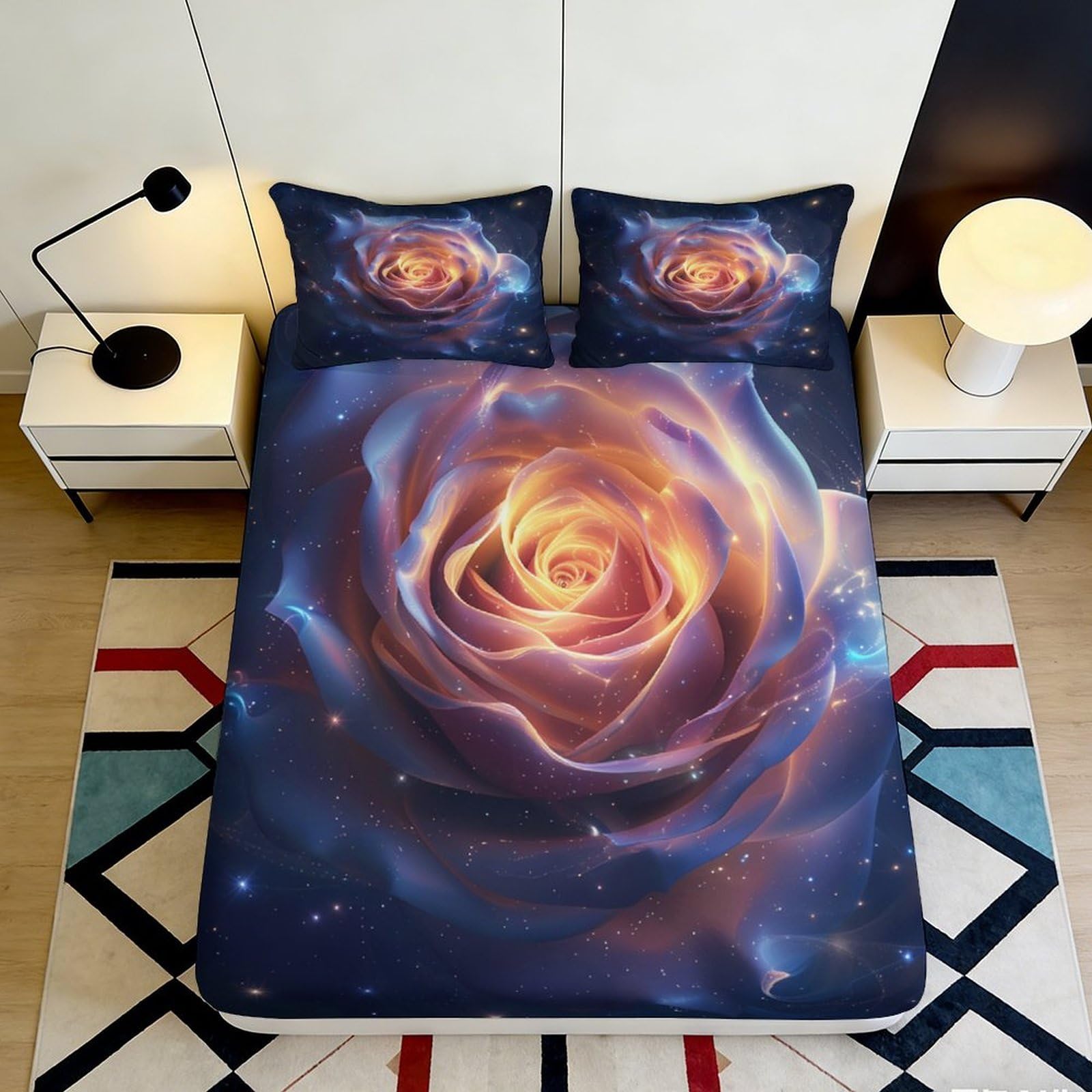 Dhbaneiok Style-6 3D Printed Bed Cover Microfiber Galaxy Starry Sky With Anti-Slip Design For Bedroom Protection And Easy Care 90X200x25cm