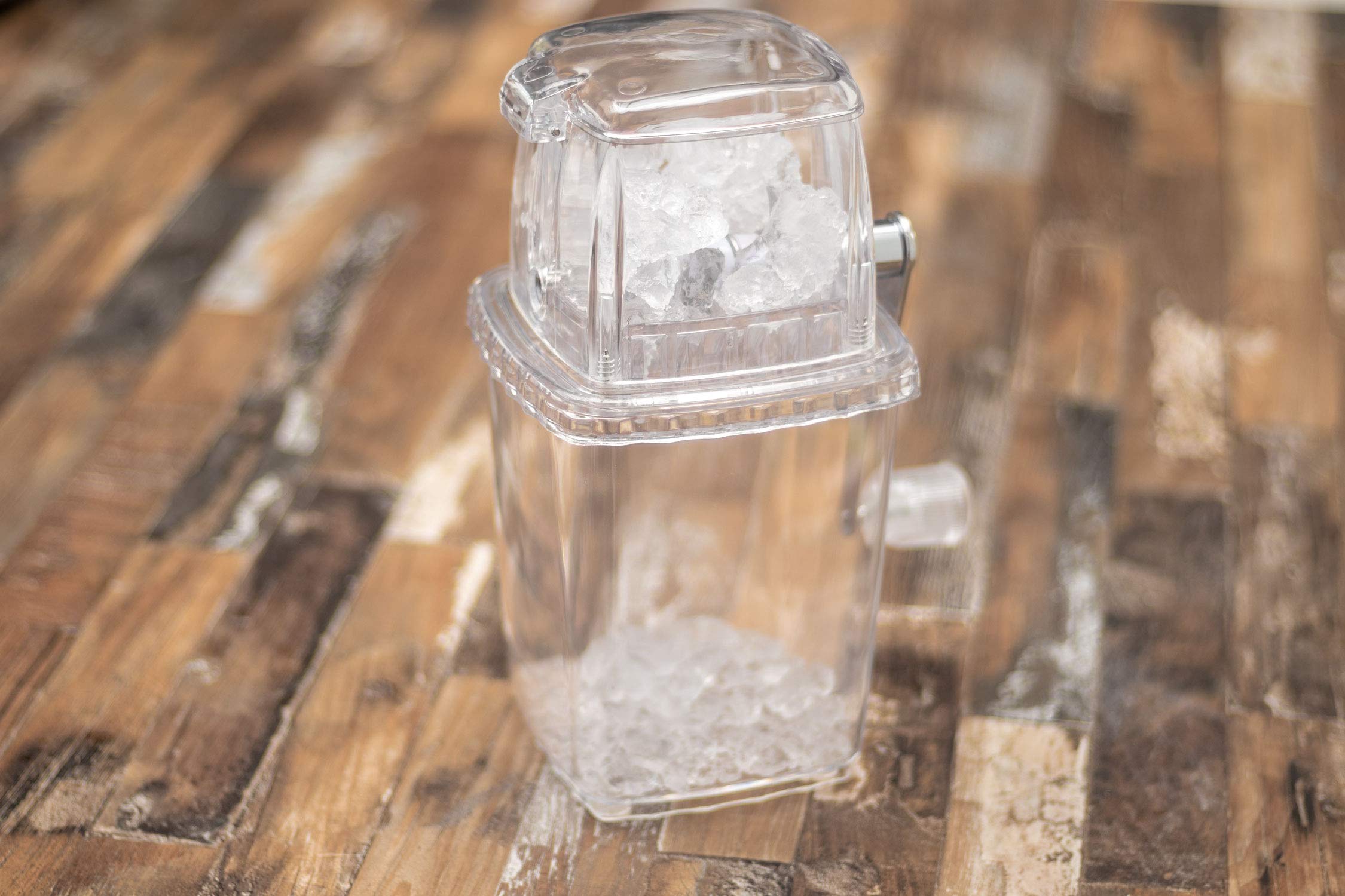 Tritaghiaccio, Ice Crusher di Alta qualità, Trasparente, lamette in Acciaio Inossidabile, Robusto e Durevole per la Produzione di Ghiaccio tritato