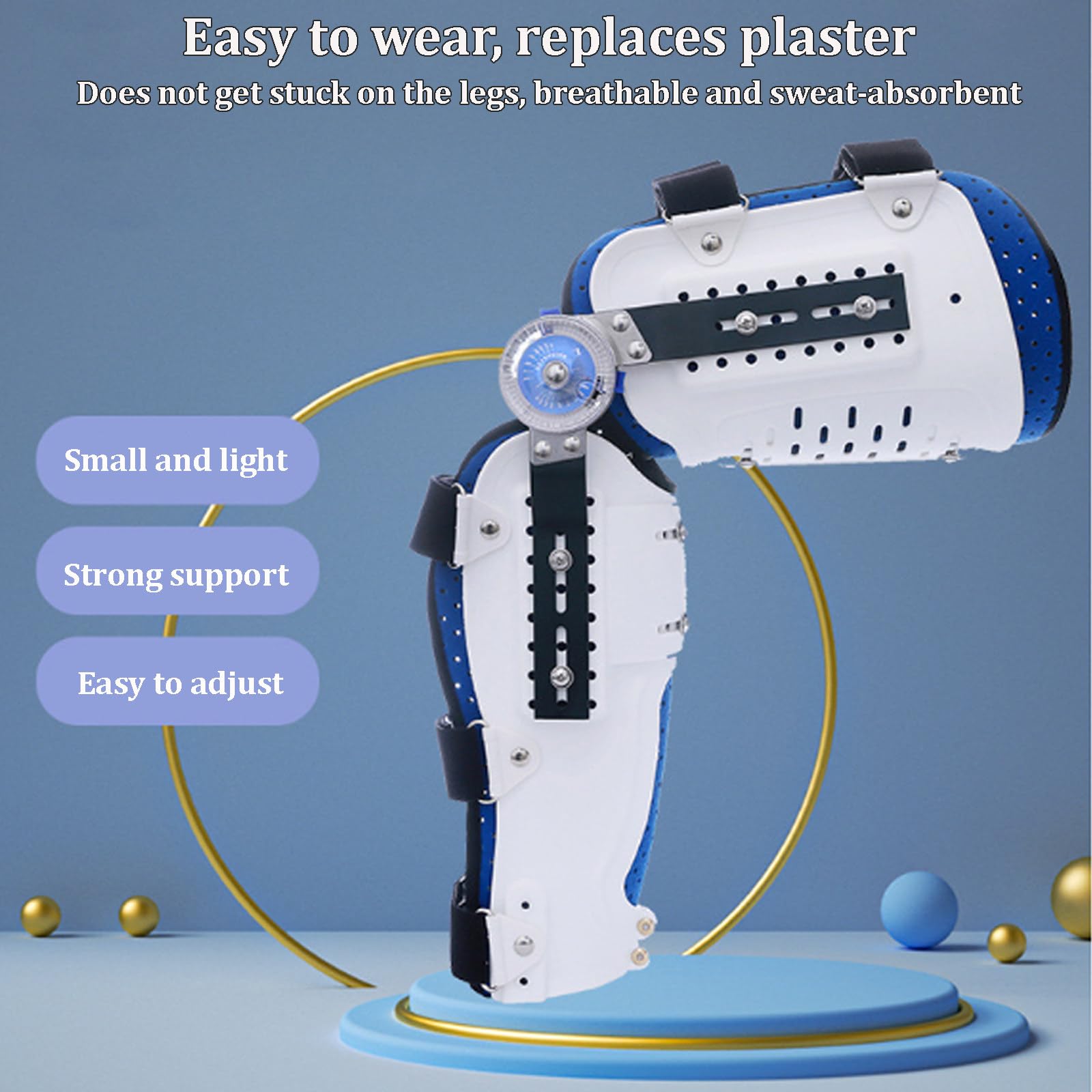 Rodillera Con Bisagras Rom Ajustable, Con Estabilizadores Laterales Para Las Piernas, Ortesis Inmovilizadora De Soporte De Rodilla Posoperatoria Para Mujeres, Dolor De,knees-L