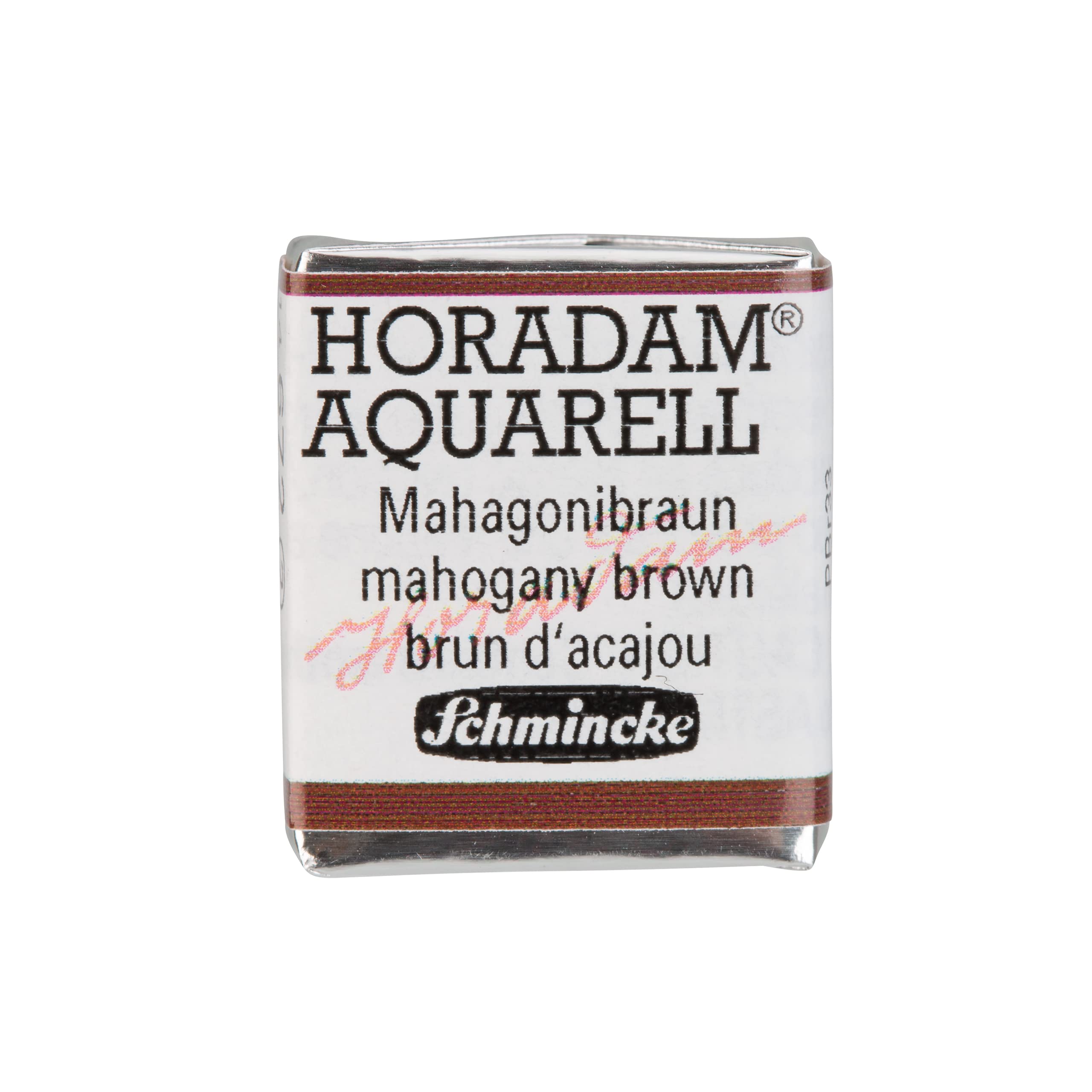 Schmincke - HORADAM® AQUARELL - finest artists' watercolours, 672 mahogany brown, 14 672 044, 1/2 pan