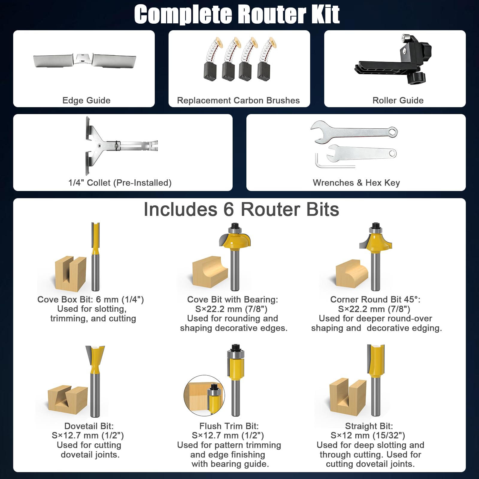 800W Wood Router Tool - 31,000 RPM -7 800W Wood Router Tool - 31,000 RPM -7