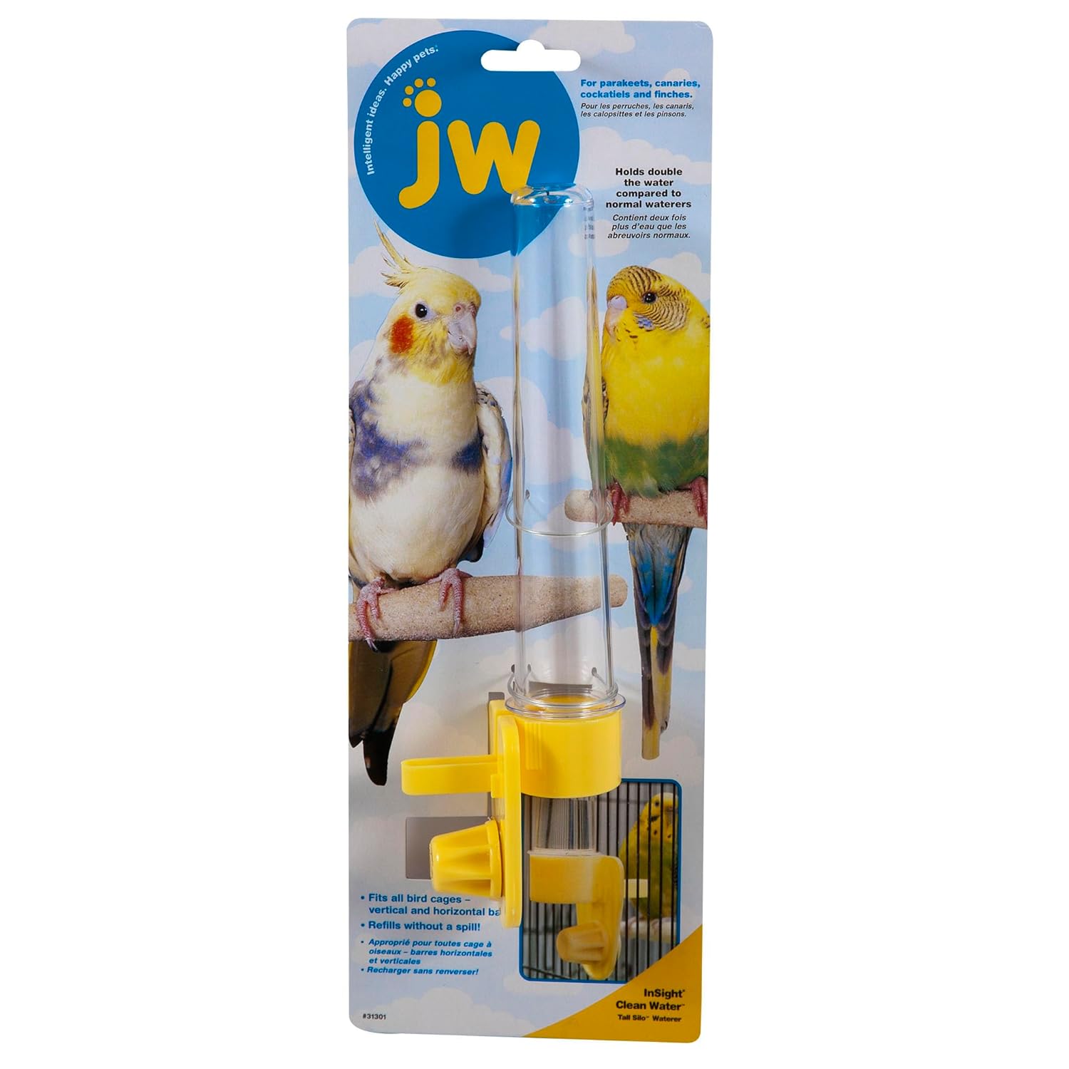 JW Insight Clean Water Silo Bird Waterer, Promotes Bird Health, No