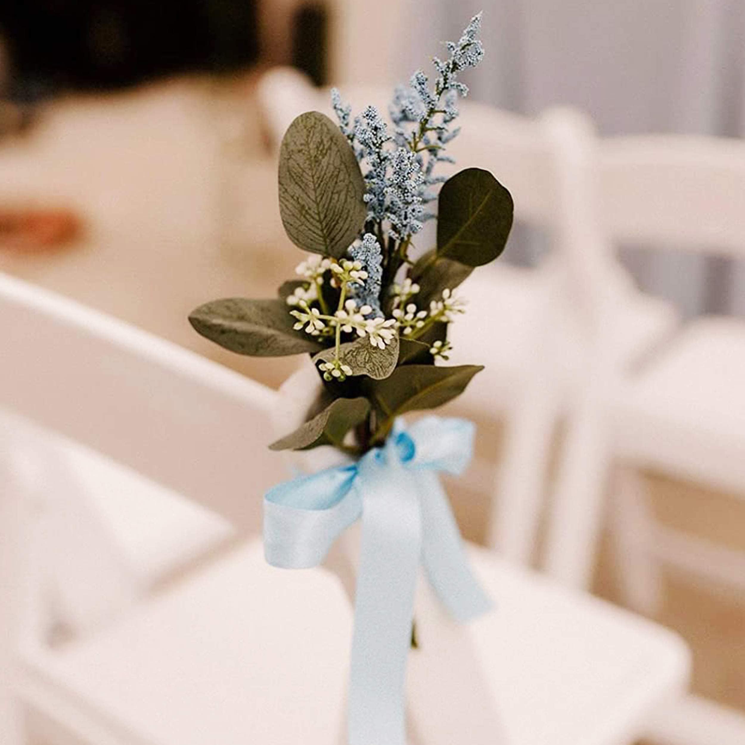 Falflor 24Pcs Artificial Eucalyptus Seeded Stems Greenery Eucalyptus